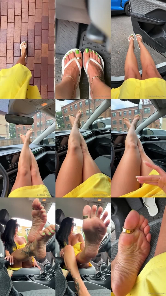 Goddess PussyFoot's Errand Adventures in White Havaianas