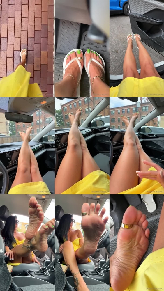 Goddess PussyFoot's Errands in White Havaianas