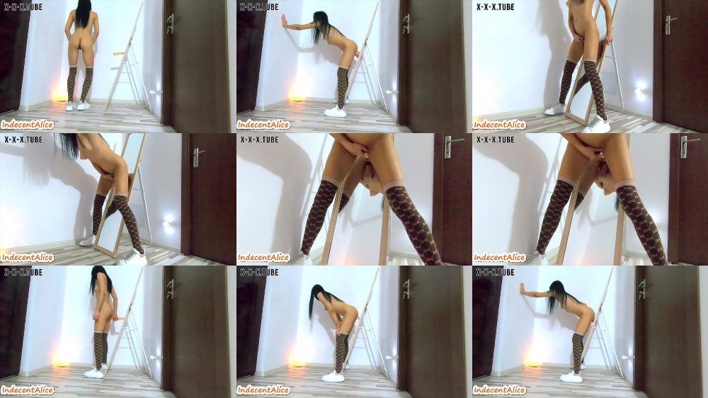 Amateur Petite Brunette Rides Dildo Mirror POV K Indecentalice