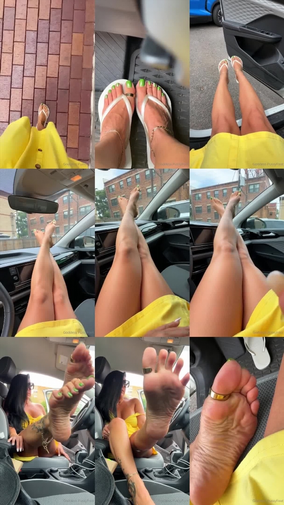 Goddess PussyFoot's Errands in White Havaianas