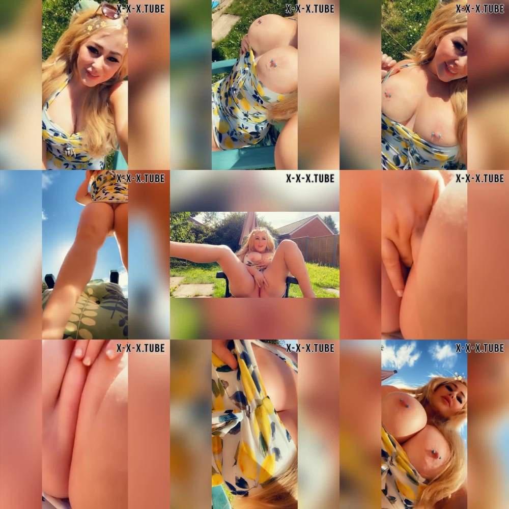 Lulublue x Bimbo Milf Masturbates In Public Garden