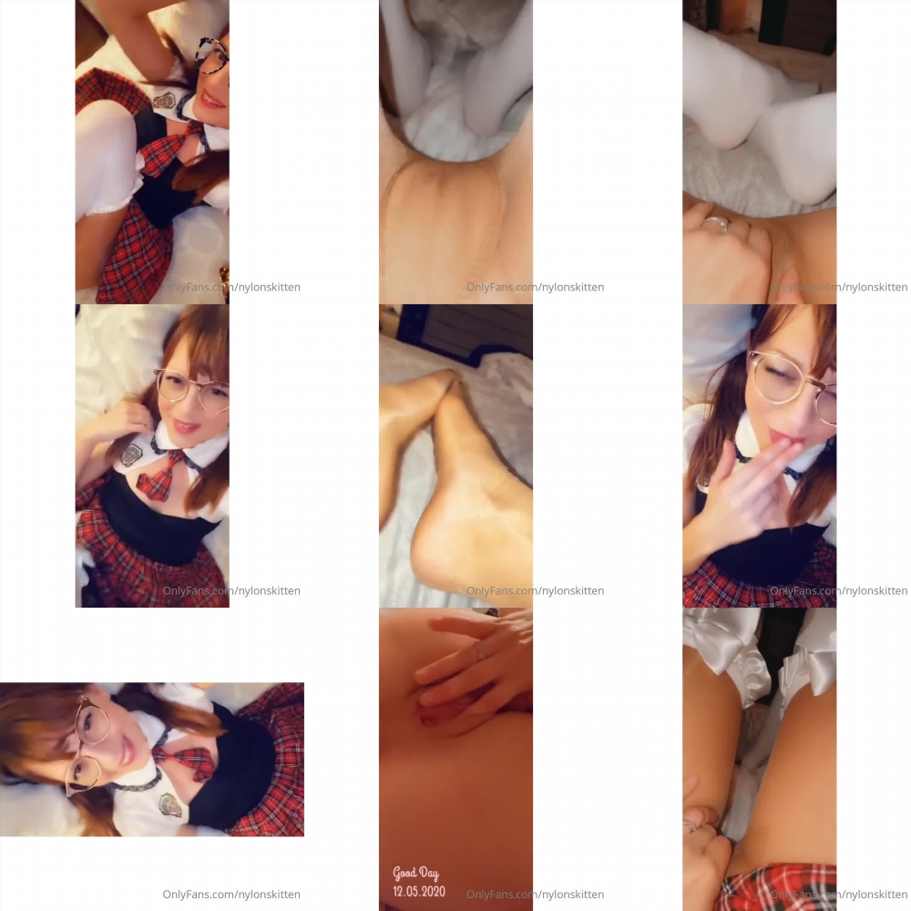 Nylonskitten's Schoolgirl Outfit Video on OnlyFans