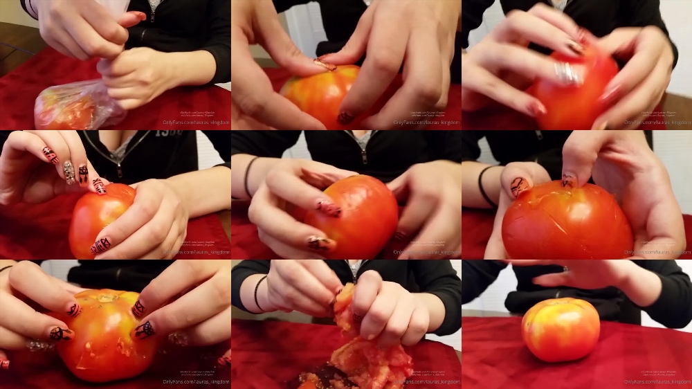 Watch LaLaLaura's Exclusive OnlyFans Video - KNicole Tomato Fun