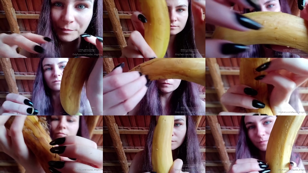 LaLaLaura - Aisha Black Nails Banana Scratch Video on OnlyFans