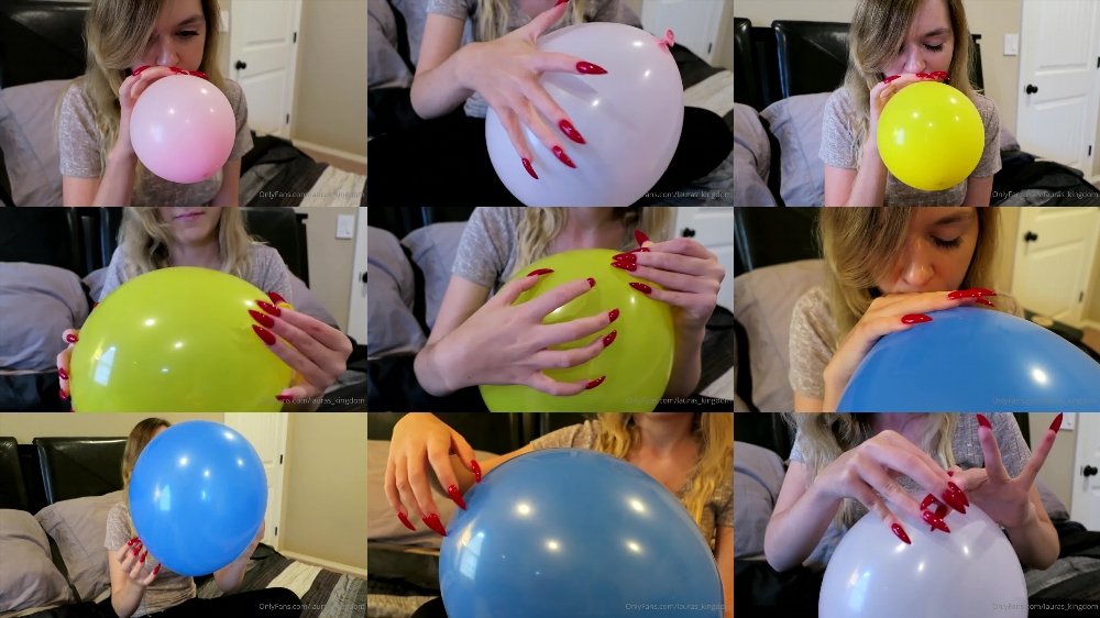 LaLaLaura's OnlyFans Video: Red Nails Balloon Pop