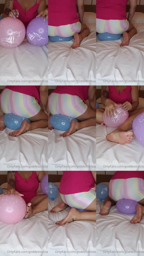 Goddess Trícia's Bom Dia Com Sentada nos Balões Video