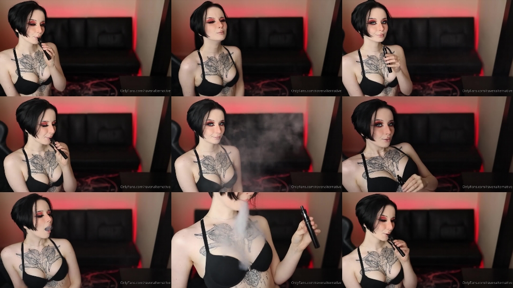 Vaping in Lingerie Video of Raven Alternative on OnlyFans