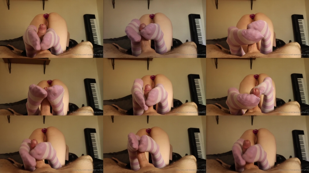 Raven Alternative - Thigh High Footjob with Hot and Spicy Beans on OnlyFans