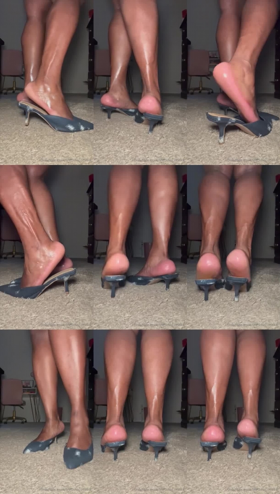 CocoaToes OnlyFans Video: Feet & Shoes - The way these meaty heels are hanging off my mules is insane