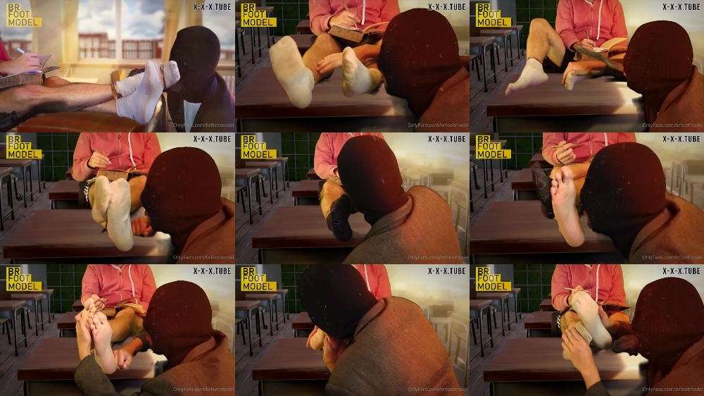 The Gorgeous Brfootmodel in a Foot Fetish Classroom