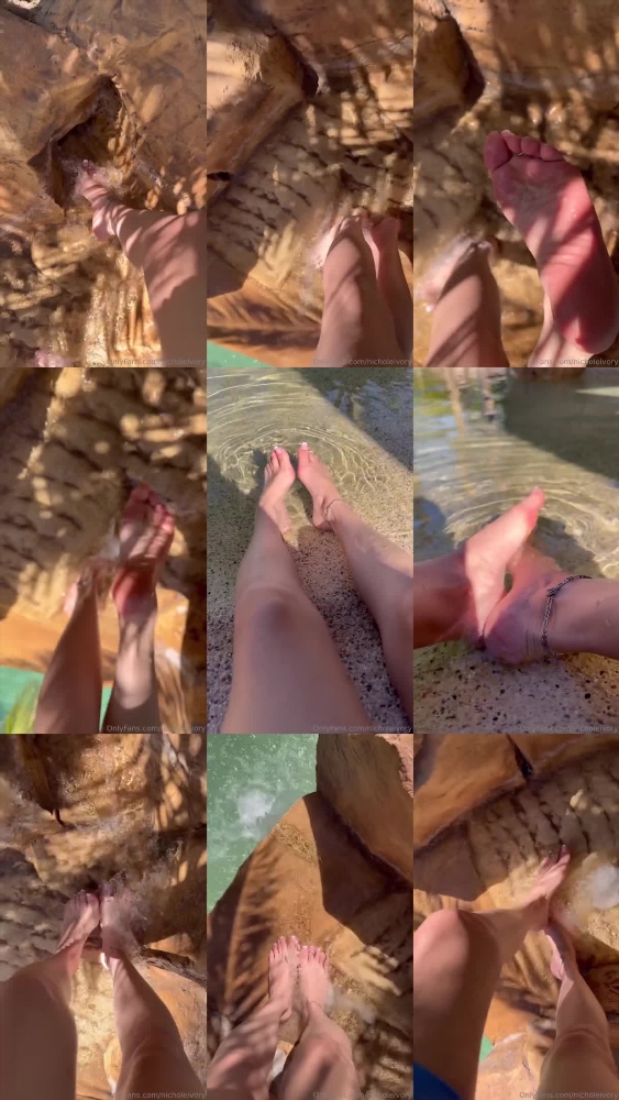 Nicholeivory's Feet by the Waterfall and Pool Video