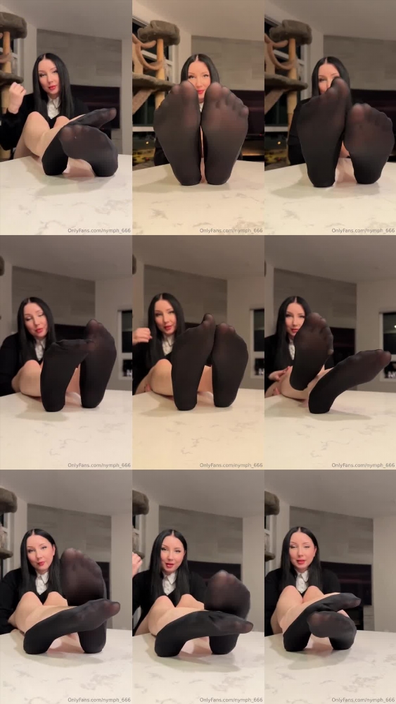 Gothic Nylon Foot JOI by Nymph