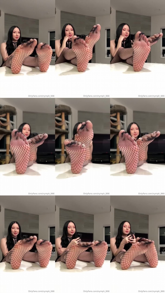 Nymph's Fishnet Foot Fetish Video