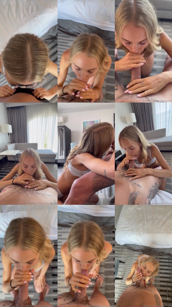 Sarah Scarlette's Intense Blowjob Performance