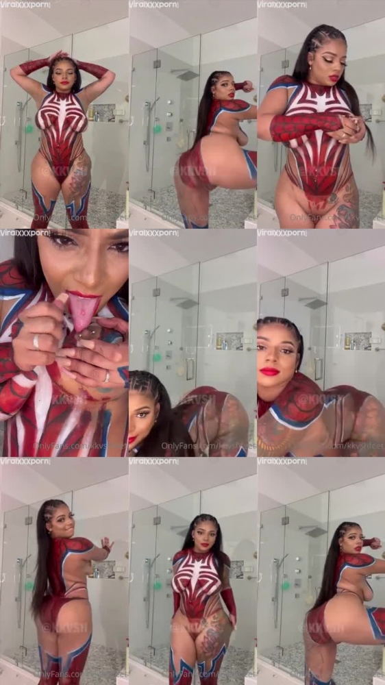 Kkvsh: Spider Girl Cosplay Nude Tease