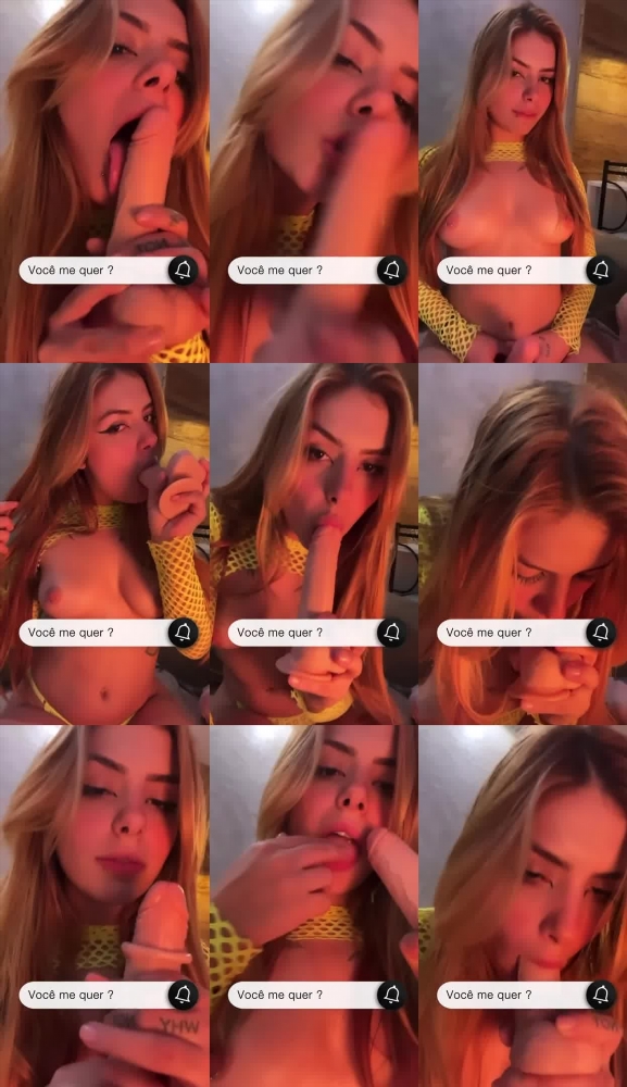 Raposinha Cwb's White Dildo Sucking Session