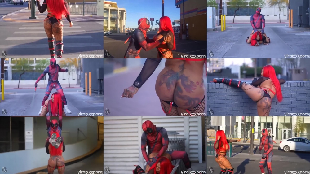Watch the Deadpool Parody Video with Curvy Goddess in Fishnets and Big Boobs