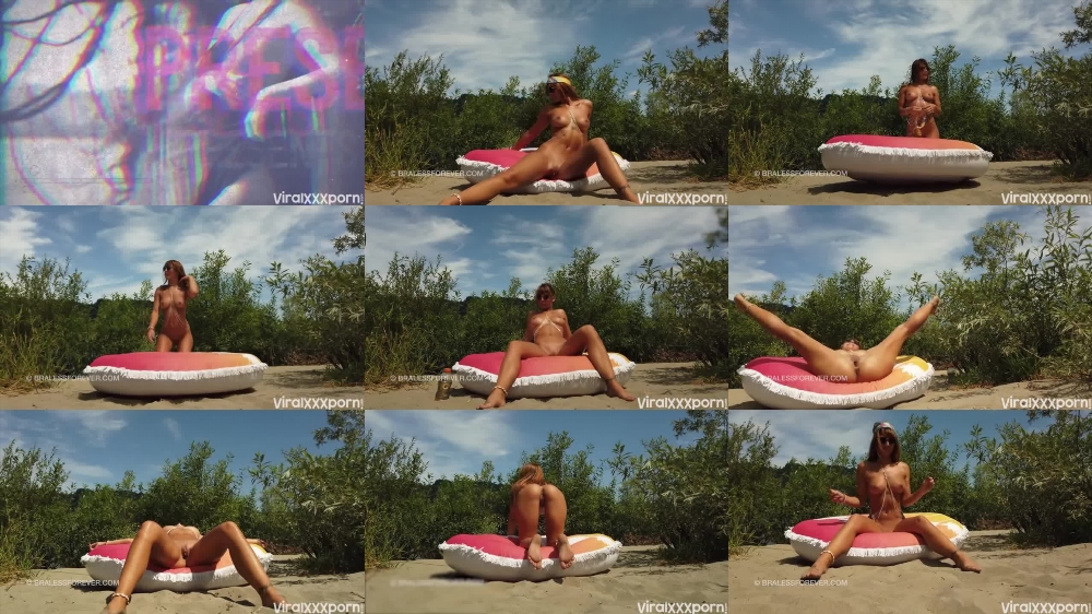 Petite Cutie Lauren Burch in a BralessForever Beach Tease