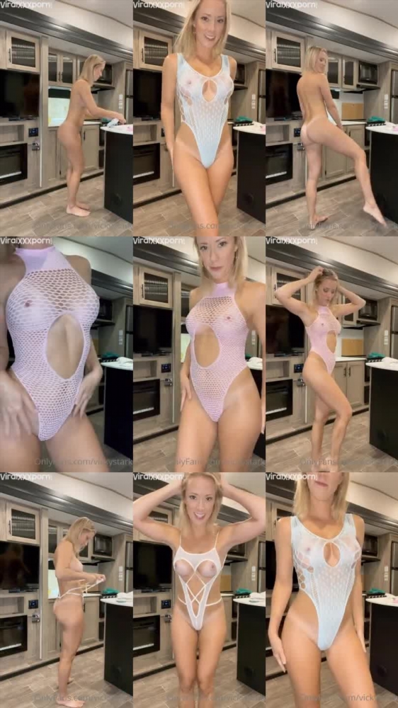 Vicky Stark's Sheer Lingerie and Thong Try-On Video on OnlyFans