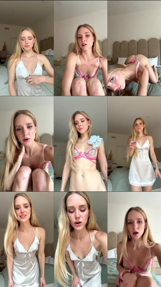 Petite Caroline Zalog Trying On Her Underwear