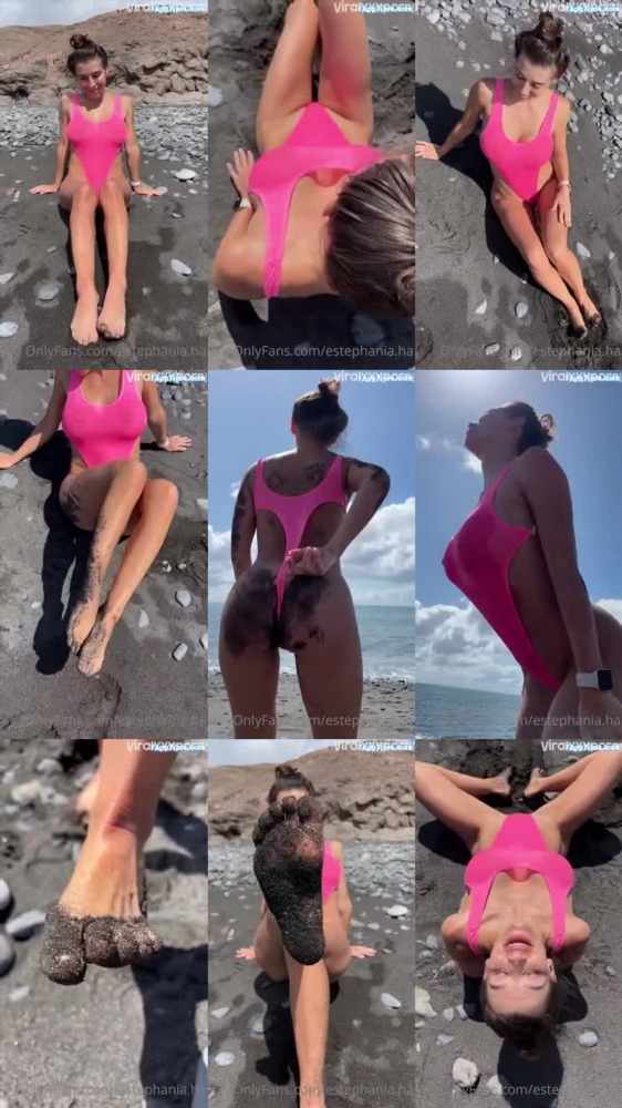 Estephania Ha's Sizzling Black Sand Beach Tease