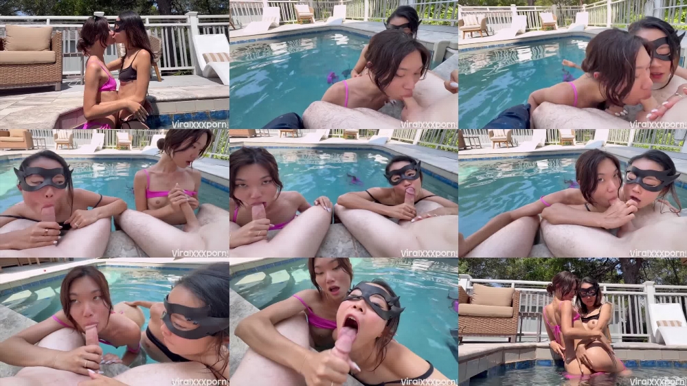 Lucy Mochi's Sizzling Poolside Foursome