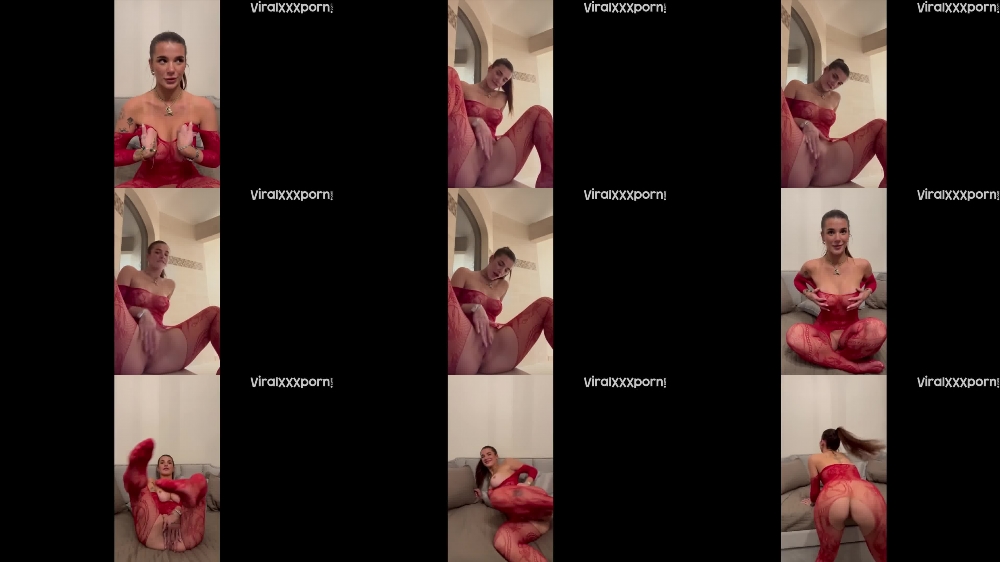 Arikytsya Teases in Red See-Through Lace in OnlyFans Video