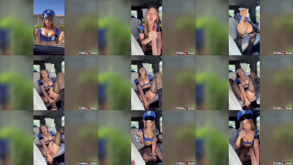 Hot Cop GIrl Skylar Mae Fucks Her Pussy With a Giant Dildo