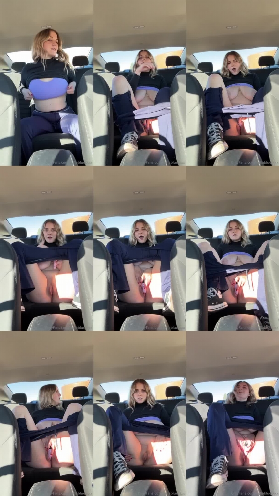 BellaBlueXO Teases Her Pussy In The Car