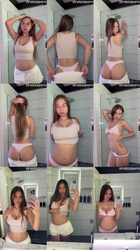 Sophieraiin Strips down and shows off her gorgous body in lingerie