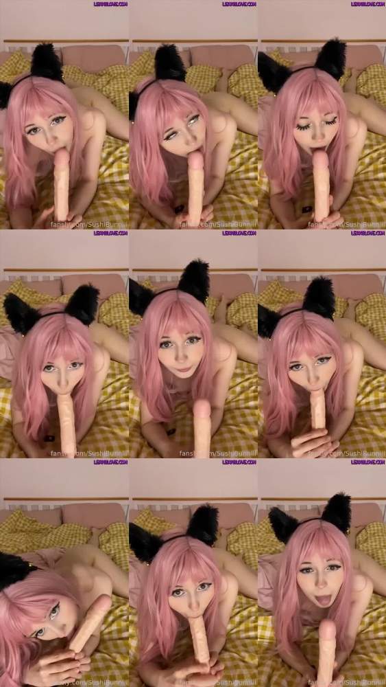 SushiBunniii – Catgirl Solo Blowjob Porno