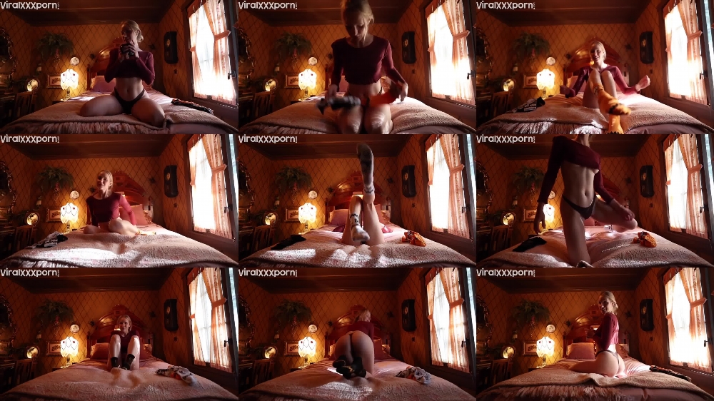 Caroline Zalog Teases in the Red Room Try On Video